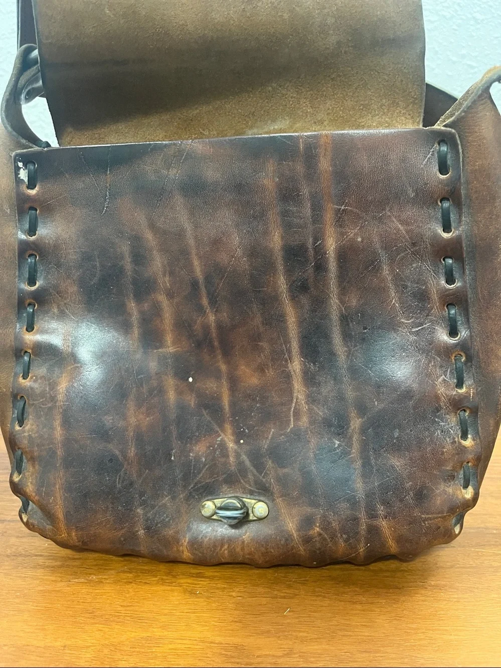 1970’ Genuine Leather Floral Hobo Bag